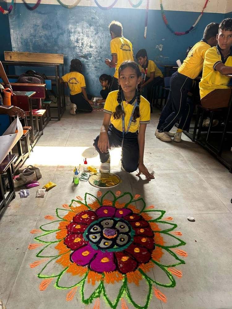 Students celebrating Diwali in the classroom